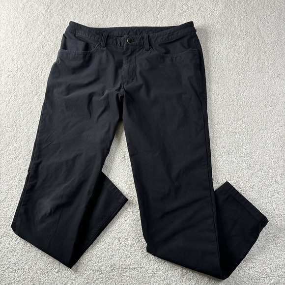 Lululemon ABC Slim-Fit 5-Pocket Warpstreme Pants Men's Size 32 Black LM5AD9S - Picture 1 of 16